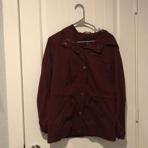 Forever 21 Utility Jacket in Burgandy